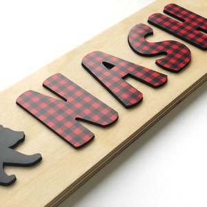 Buffalo Plaid Name Puzzle, Easter Gifts for Kids, Lumberjack First Birthday, Personalized Wooden Puzzle, Gifts for Kids, Woodland Nursery image 4