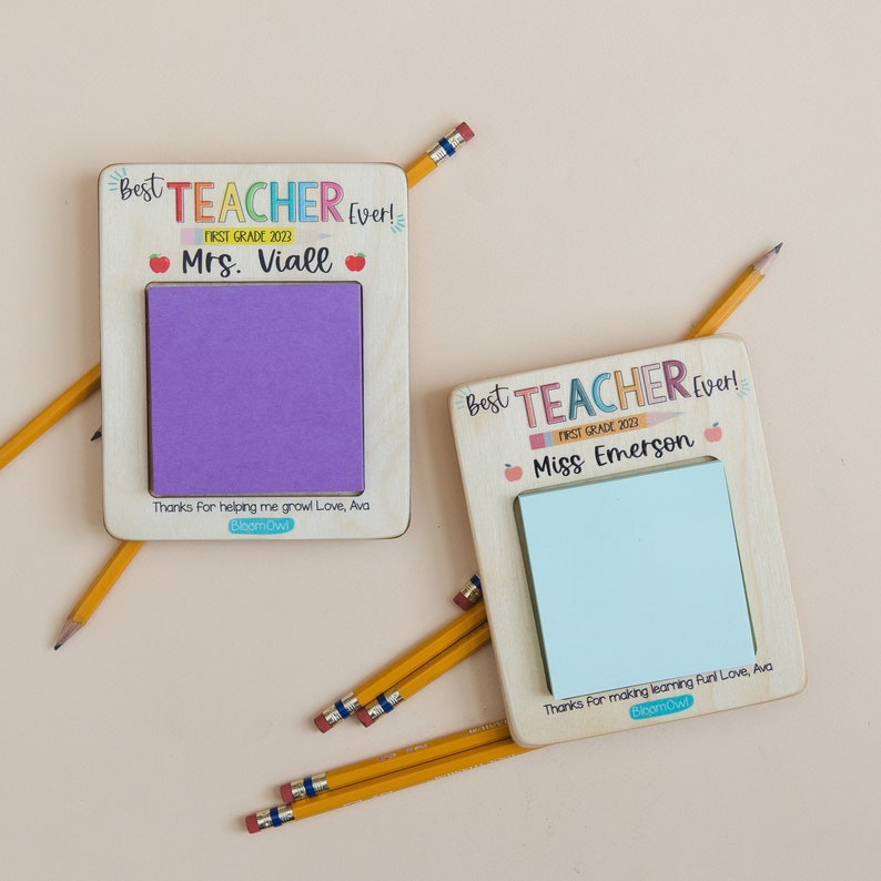 Teacher Appreciation Gifts, Sticky Note Holder, Post it Holder, Personalized Teacher Gifts, End of Year Gift for Teacher image 2