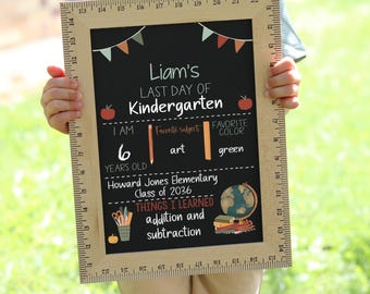 First Day of School Sign, First Day of Kindergarten Sign, 1st Day of Preschool, Back to School Chalkboard, Reusable sign, First and Last Day