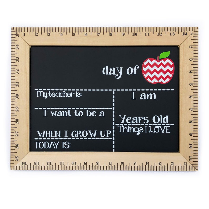 First Day of School Sign, 1st Day of School, First and Last Day, Back to School Chalkboard, 1st Day of Kindergarten, Preschool, Reusable Chevron Apple