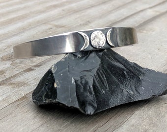Triple Moon Goddess Bracelet | Witch Jewelry | Witch Bracelet | Wiccan Pagan Goddess Jewelry | Triple Goddess Bracelet | Gift for Witch
