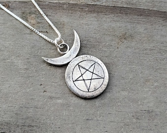 Horned God with Pentagram | Cernunnos | Witch, Wiccan, and Pagan Jewelry | Herne the Hunter | Witchcraft | Gift for Witch