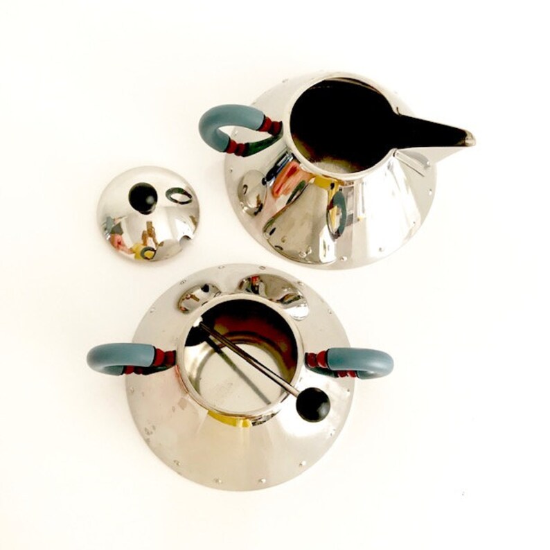 Vintage Alessi Creamer Sugar Bowl Set Michael Graves Series Etsy