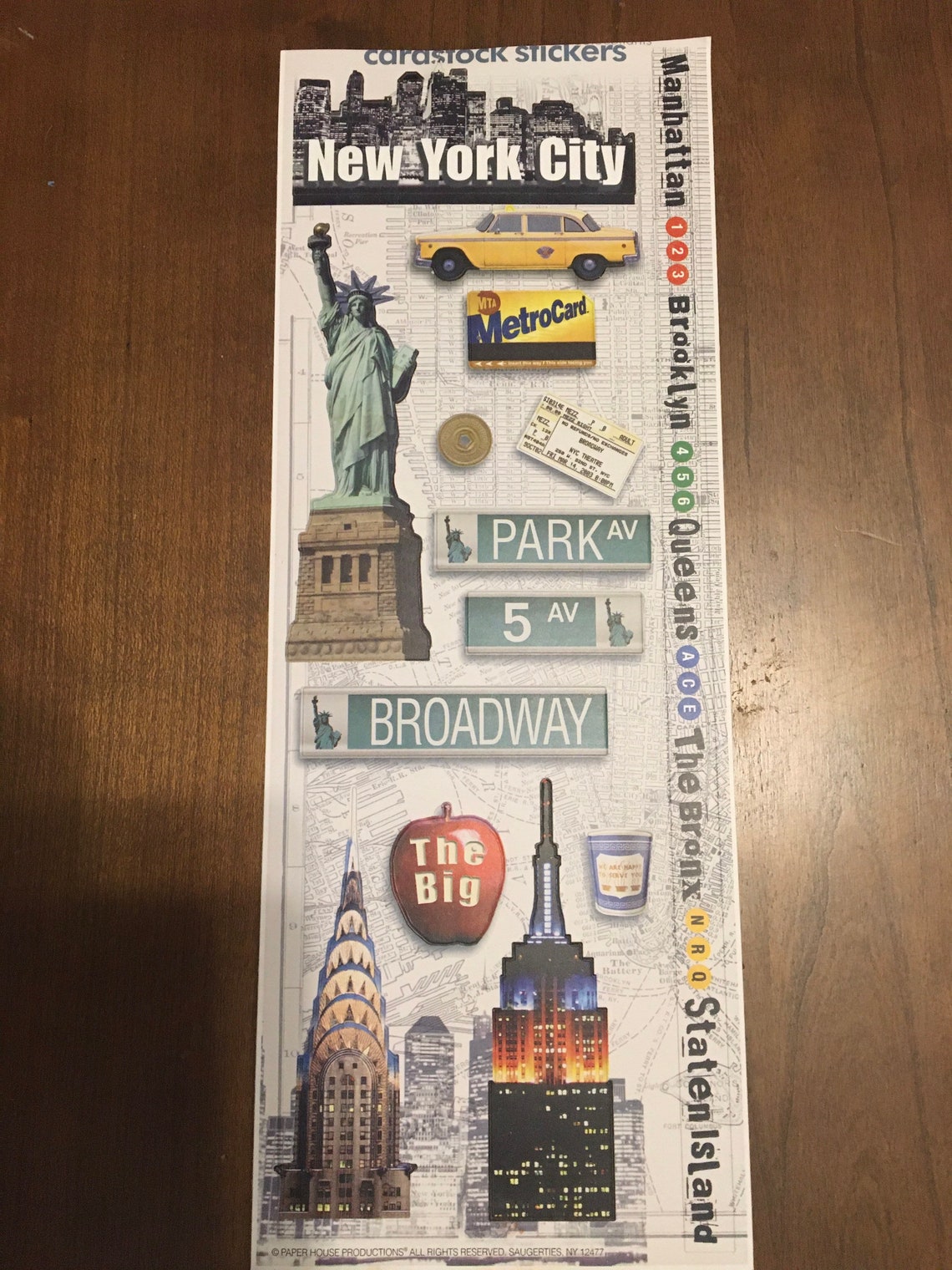 Decorative Scrapbooking stickers of New York City Etsy