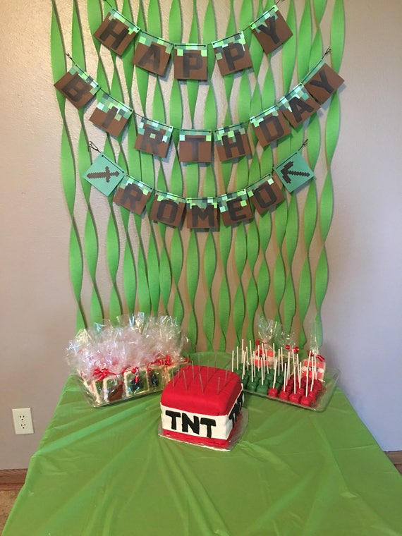 Minecraft Birthday Banner Etsy
