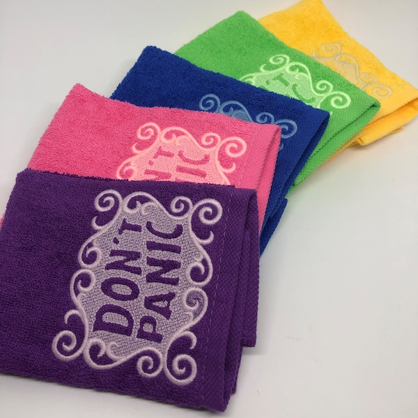 The Hitchhiker's Guide to the Galaxy "Don't Panic" Hand Towels