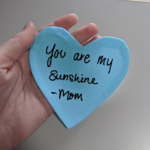Mom's Handwriting Something Blue Heart, Wedding Dress Patch, Bridal Shower Gift, Wedding Keepsake, Unique Wedding, Handwritten Note