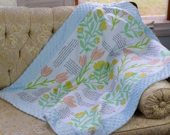 Floral Blessing Blanket, Baby Blanket, Baby Girl, Scripture Blanket, Bible Verse Blanket, Prayer Blanket, Floral Baby Blanket, Garden Baby