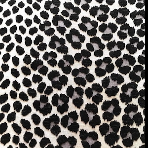 Fine Cut Velvet Black White Gray Cheetah Jacquard Upholstery Fabric Sold By The Yard