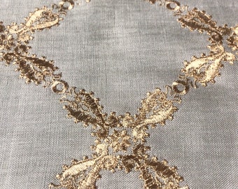 Embroidered Linen Fabric: Drapery, Pillow, & Upholstery Material (54" Wide)