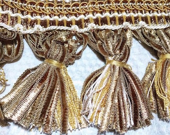 Antique Gold Tassel Trim: 3" Passementerie Embellishment