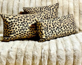 Luxury Cheetah Pillow shams In Three Sizes Animal Print Leopard