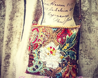 Handmade Patchwork Unique Leather Boho Handbag Shabby Chic