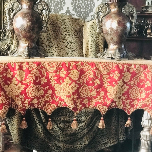 Designer Old World Mantel Scarf from The Bella Rose Collection as seen in Neiman Marcus and Horchow exclusive Vintage Design