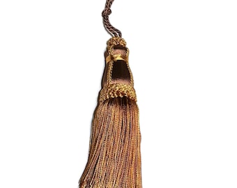6” Key Tassel Loop Detail Neutral Color Lamps Accent Furniture Old World Vintage Charm