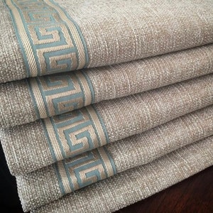HT-601 Europatex drapery tape woven greek key pattern use on pillows, sewing crafts, clothing or border on valances