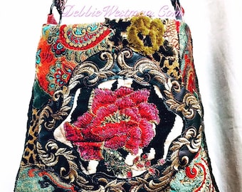 Rare Heavily Embroidered Designer Purse Unique Boho Bag With Handmade Details One Of A Kind