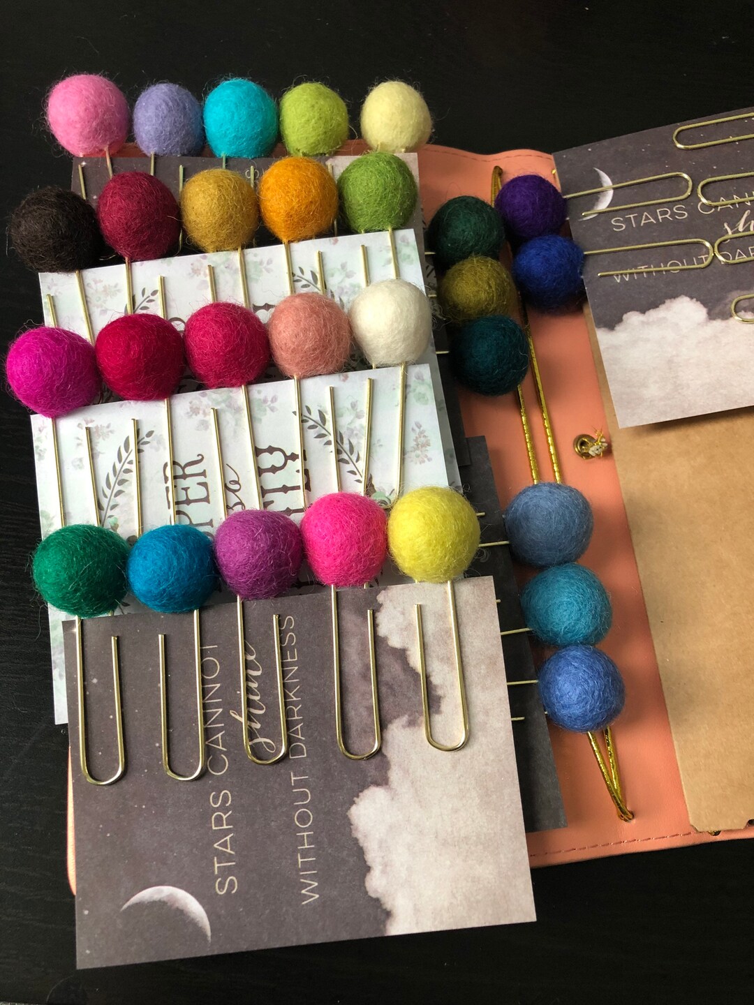 Large Felt Pompom Journal Clips, Bible Clips, Stationery Clips, Planner ...
