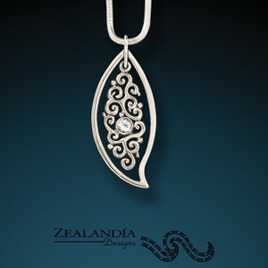 Dancing Leaf pendant with Rainbow Moonstone