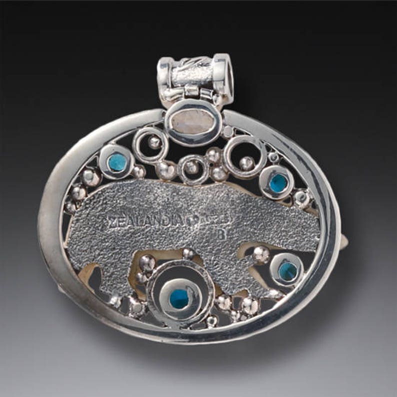 Arctic Lights Carved Indonesian Cow Bone Bear Pendant With Blue Topaz ...