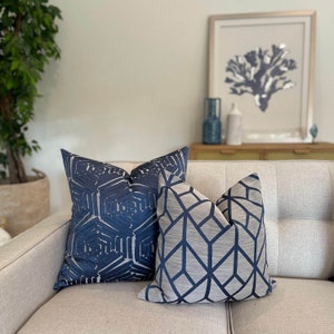 Laguna Collection Jacquard Decorative Pillow  | 16” x 20”| 22” x 22”  Down Feather Blend Insert | Home Décor | Living Room| | Made in USA