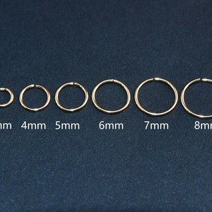 Tiny Gold Hoop Earrings,Small Gold Huggie Hoops, Cartilage, Mini Gold Hoops, Super Teeny Small Hoop Earrings, 3mm 4mm 5mm 6mm 7mm,