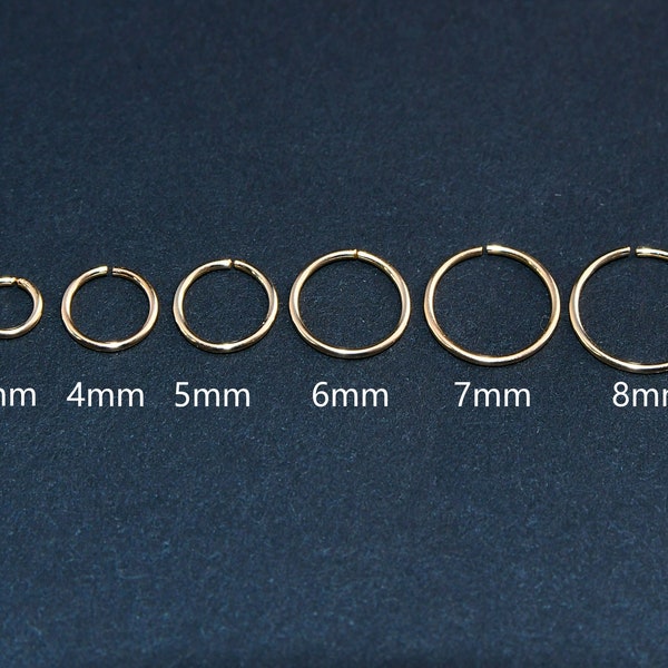 Tiny Gold Hoop Earrings,Small Gold Huggie Hoops, Cartilage, Mini Gold Hoops, Super Teeny Small Hoop Earrings, 3mm 4mm 5mm 6mm 7mm,