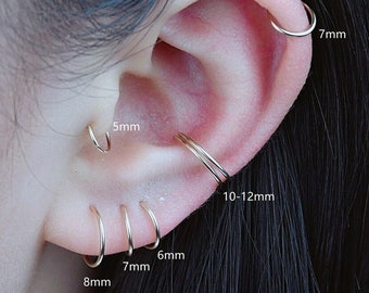 Cartilage Earring, Helix Earring, Tragus Earring, Small Hoop Earring, Small Gold Hoop, Gold Hoop Earrings, Tiny Hoop Earrings,Tiny Gold Hoop