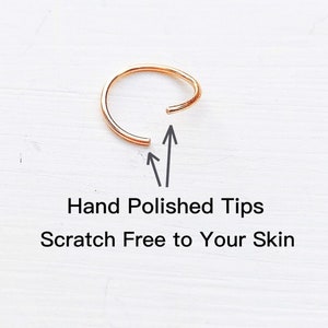 Gold Nose Ring, Silver Nose hoop, Small Thin Nose Piercing Ring, Tiny Nose Piercing Jewelry, 24g 22g 20g Nose Ring image 4