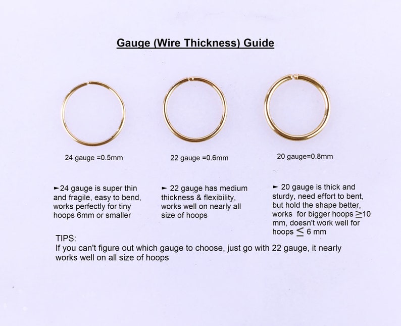 Cartilage Hoop, Nose Hoop, Tragus Hoop, Helix Hoop, Conch Hoop, Piercing Hoop Ring, Tiny Huggie Hoop Earrings, 5mm 6mm 7mm 8mm 10mm 12mm image 8