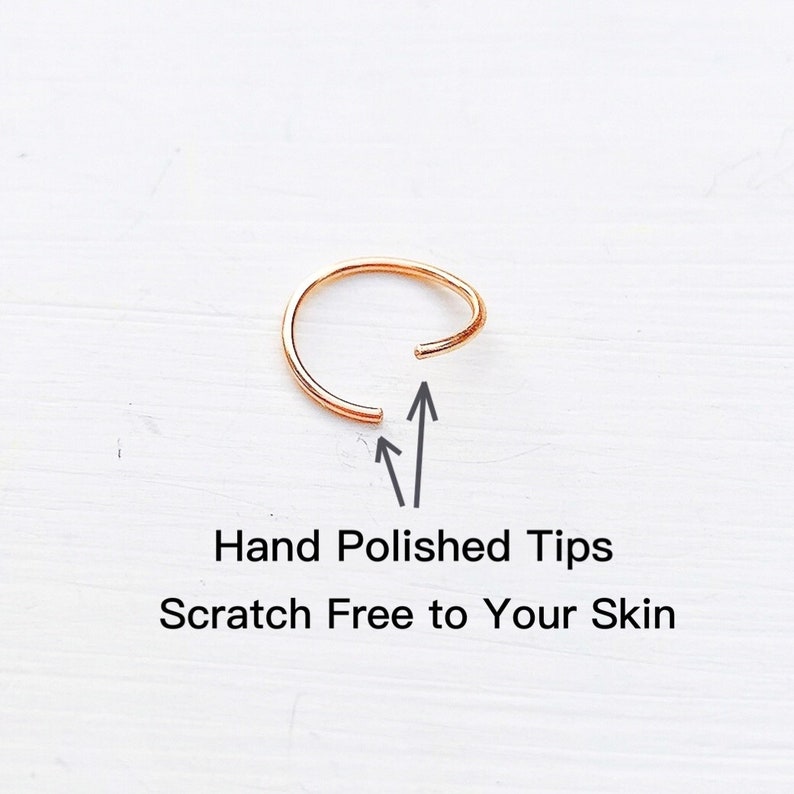 Cartilage Hoop, Nose Hoop, Tragus Hoop, Helix Hoop, Conch Hoop, Piercing Hoop Ring, Tiny Huggie Hoop Earrings, 5mm 6mm 7mm 8mm 10mm 12mm image 2