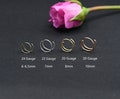 Double Nose Ring for Single Piercing Nose Hoop, Twist Nose Ring, Spiral Nose Hoop, Gold Nose Ring, Gold Nose Hoop, Spiral Hoop Earrings