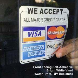 4 pack avant auto adhésif vinyle 3.5 "x3.5 » nous acceptons les cartes de crédit Visa, Mastercard, Amex, ses signe d’autocollant