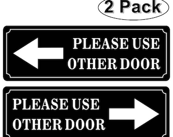 Outdoor / Indoor Rückseite selbstklebend Vinyl (2er-Pack) verwenden Sie bitte andere Türschild 9 "X 3" Black & White Sticker Aufkleber