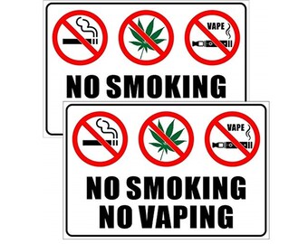 2 Pack Outdoor/Indoor Notice Caution Warning Sign Back Self Adhesive Vinyl Decal Label Sticker 9 x 6 No Vaping No Smoking 2 Pack Outdoor/Indoor Notice Caution Warning Sign Back Self Adhesive Vinyl Decal Label Sticker 9 x 6 No Vaping No Smoking