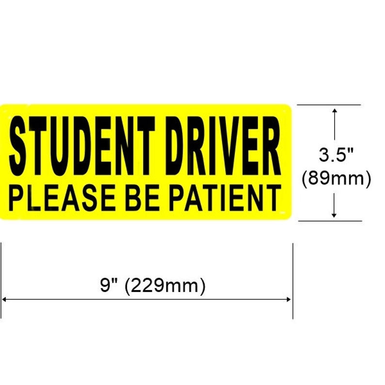 3 Pack Back Self Adhesive Vinyl 9 x 3.5 Student Driver Please Be Patient Vehicle Car Window bumper Warning Sign Alert Sticker Decal image 4