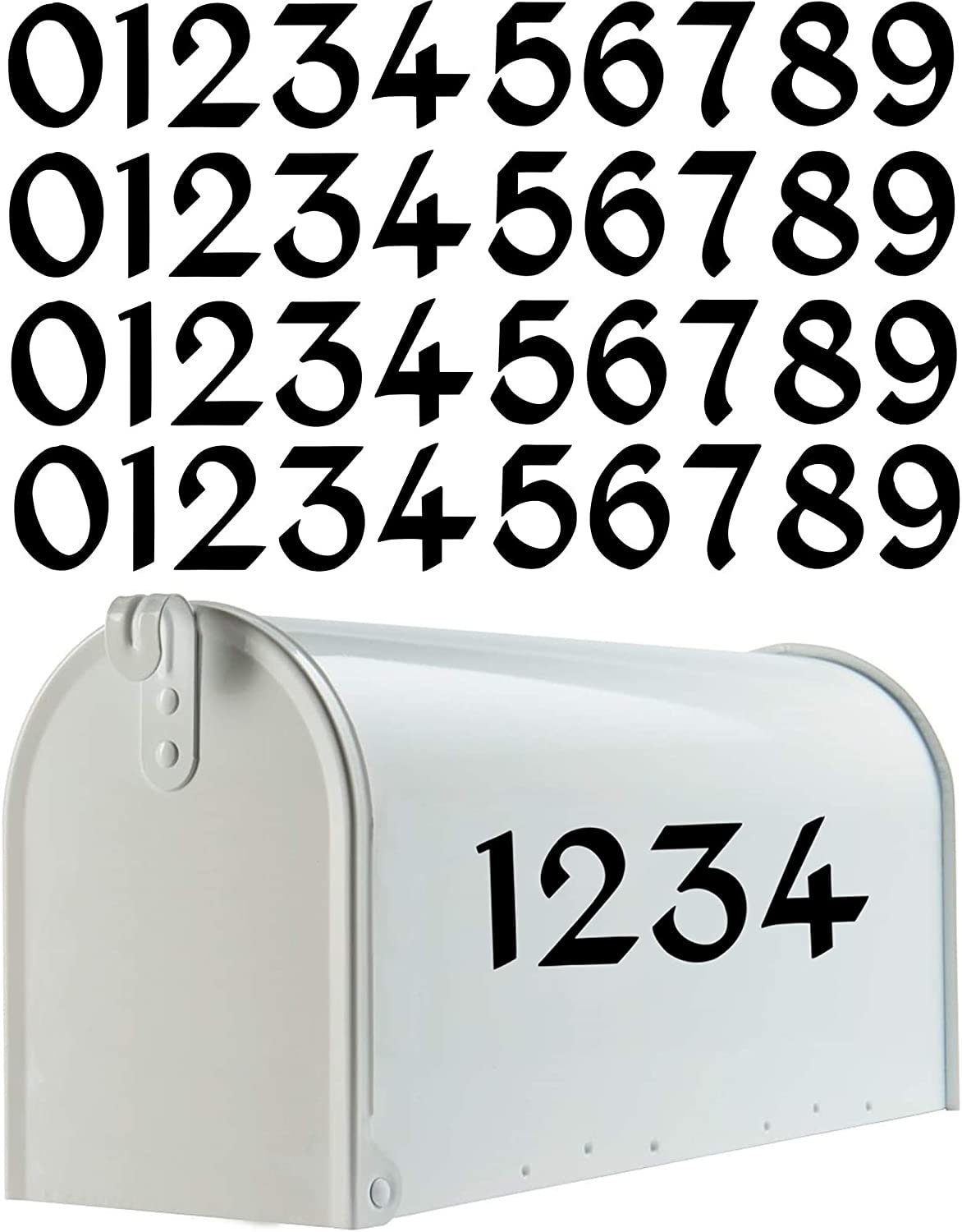 Vintage Style Die Cut Vinyl Numbers - Back Adhesive Vinyl Decal (2 Inch ...