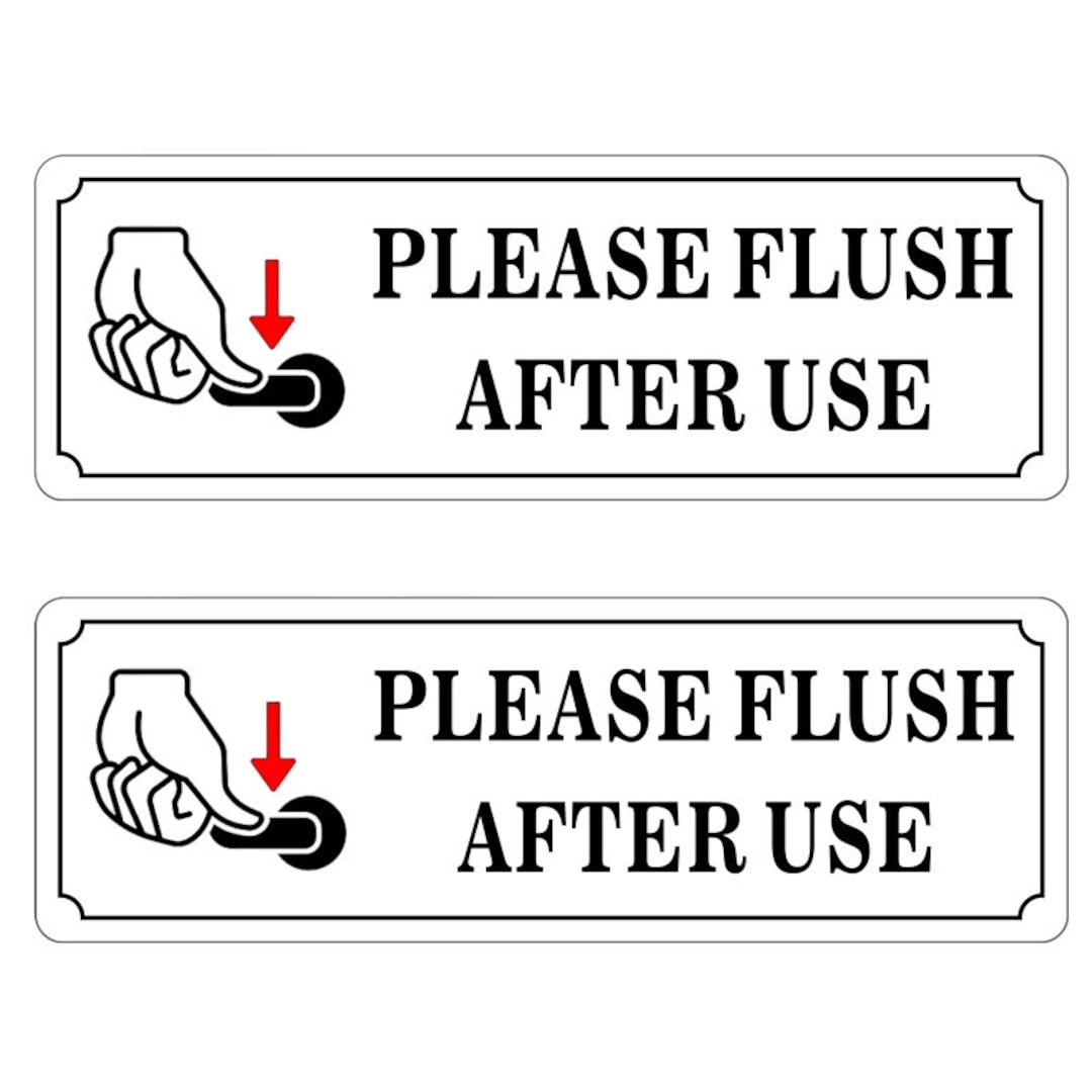 2 Pack 9 X 3 Please Flush After Use Washroom Etsy Canada