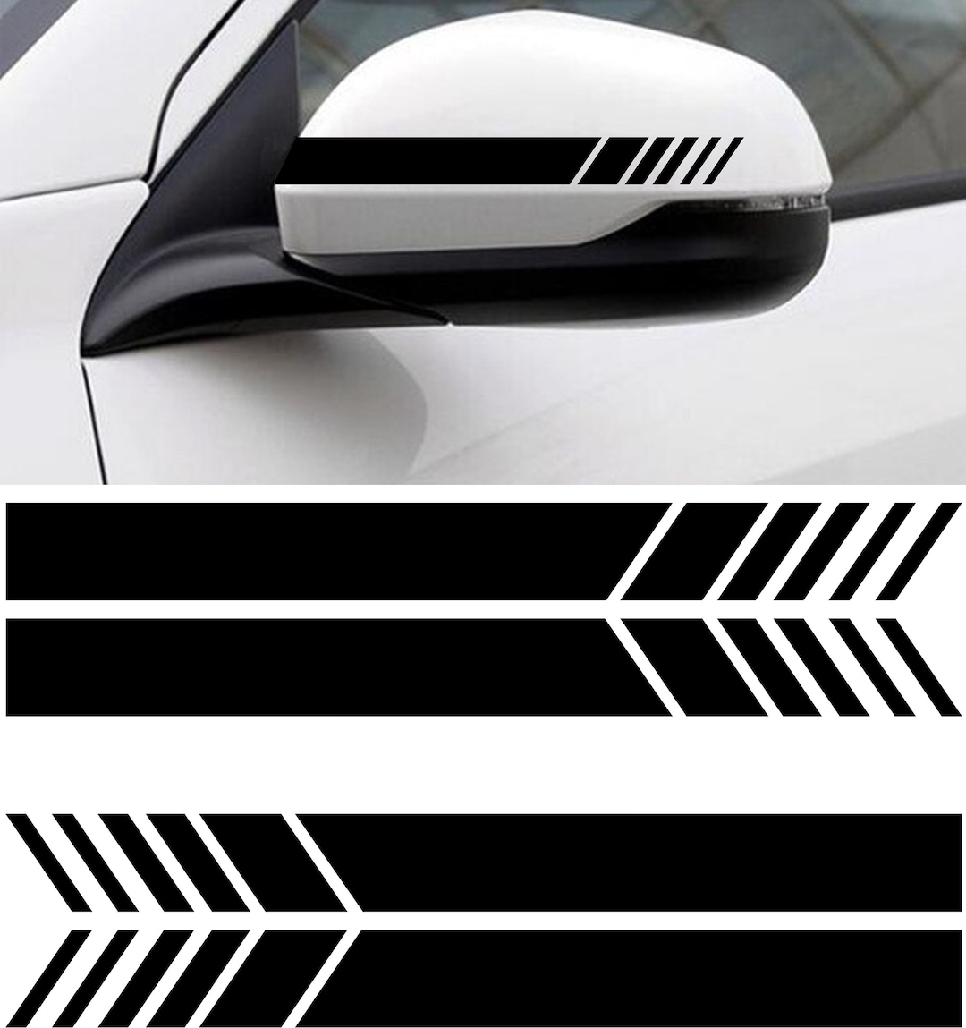 4 Pcs Car Rear View Side Mirror Vinyl Sticker Decor DIY Car Body Sticker Stripe Decal SUV Vinyl