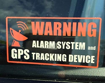 4 Warning Stickers Signs GPS Tracking Alarm Device Car Vehicle Window Security 