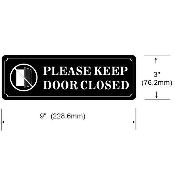 2 Pack PLEASE USE OTHER DOOR Signs - 9x3 Inch Black & White Vinyl Decals