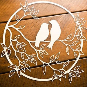 laser cut files Panel With Birds  +SVG+DXF Instant Download