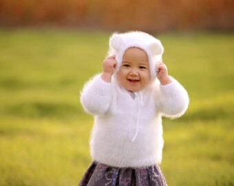 Sitter Size Photo Prop, Hoodie Angora Sweater