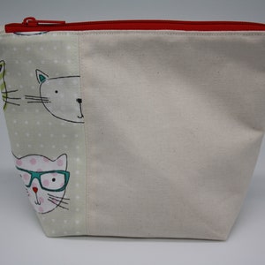 Cat small project bag, Knitting project bag, sock project bag, crochet project bag, one skein project bag, wip bag, BumpyCrafts