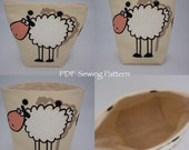 PDF Pattern, Yarn Sack Pattern, Project Bag Pattern, Sewing Pattern, Project Bag Easy Sewing Tutorial, BumpyCraft Yarn Sack PDF Pattern,