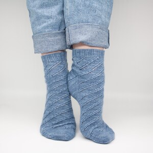 PDF Ripped Jeans Sock Knitting Pattern, Knitting Pattern, Lace Sock Knitting Pattern, BumpyCrafts PDF Pattern,