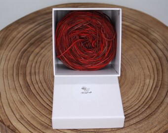 Chocolate Red Velvet Caked Yarn - 50g Soft Yarn SW Fine Pure Wool/ Nylon - 75/25 Fingering weight/4 ply yarn BumpyYarn