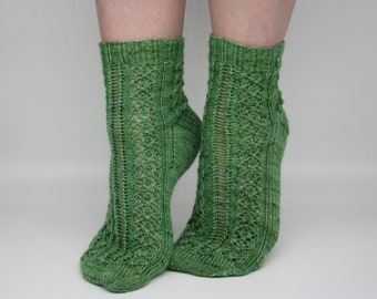 PDF Jack & The Beanstalk Sock Knitting Pattern, Knitting Pattern, Lace Sock Knitting Pattern, BumpyCrafts PDF Pattern,