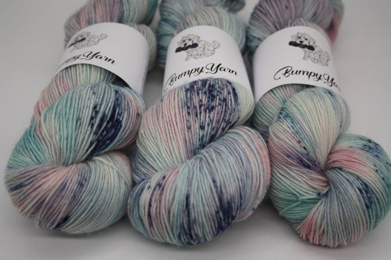 Mermaid Yarn 100g Soft Yarn SW Fine Pure Wool/ Nylon 75/25 Fingering weight/4 ply yarn BumpyYarn image 3