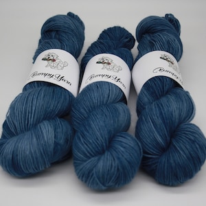 Denim - 100g Soft Yarn SW Fine Pure Wool/ Nylon - 75/25 Fingering weight/4 ply yarn BumpyYarn